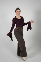 بنطلون جينز بني