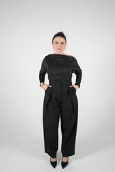 بنطلون اسود كسرات