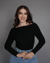 بلوزة صوف ناعم كم