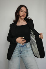 بليزر أسود سادة