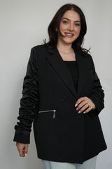 بليزر  أسود ايديه ساتان