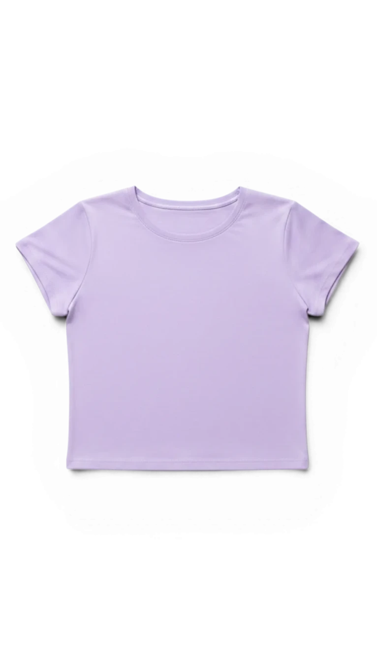 Meraki Closet PS lavender short-sleeve crew neck crop top for women